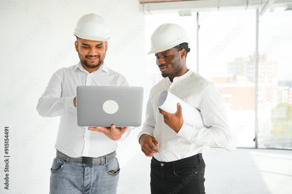Group of multi ethnic engineer construction site worker meeting at workplace Group of multi ethnic engineer construction site worker meeting at workplace