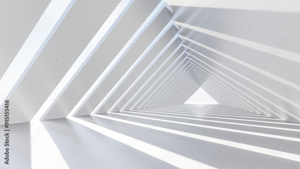 Fototapeta premium Architecture background geometric arched interior 3d render