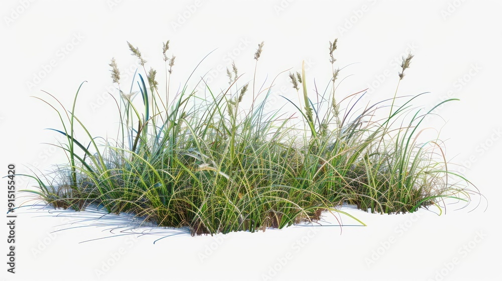 Green grass, white background, png, Ai generated for ads Green grass, white background, png, Ai generated for ads