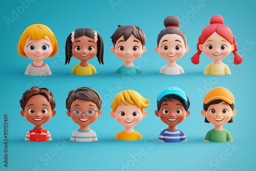 Wallpaper Mural 3D Children Avatars For Profile Torontodigital.ca