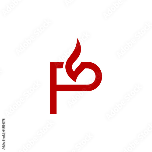 a combination of fire and initials, or letters, or alphabet, or numbers in the form of a logo and vector in red color for business purposes and others