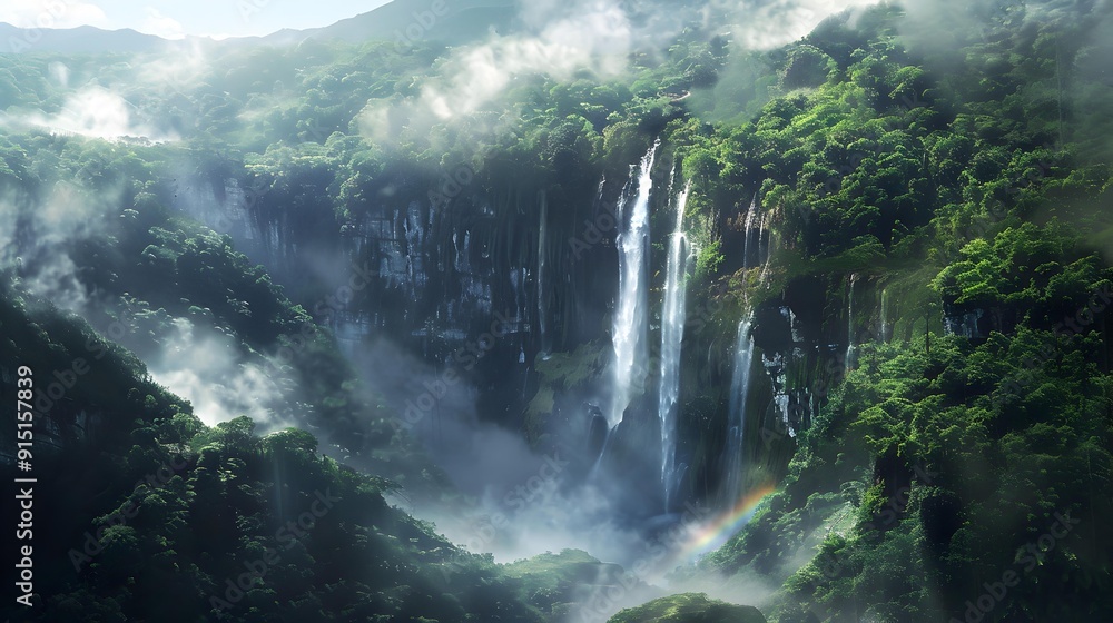 Cliff powerful falling from the height Cliff powerful falling from the height