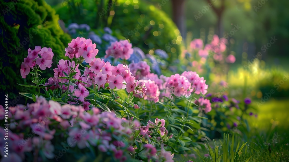 Obraz premium Pink phlox has blossomed in the garden