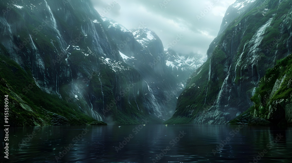 A fjord with a narrow strait A fjord with a narrow strait