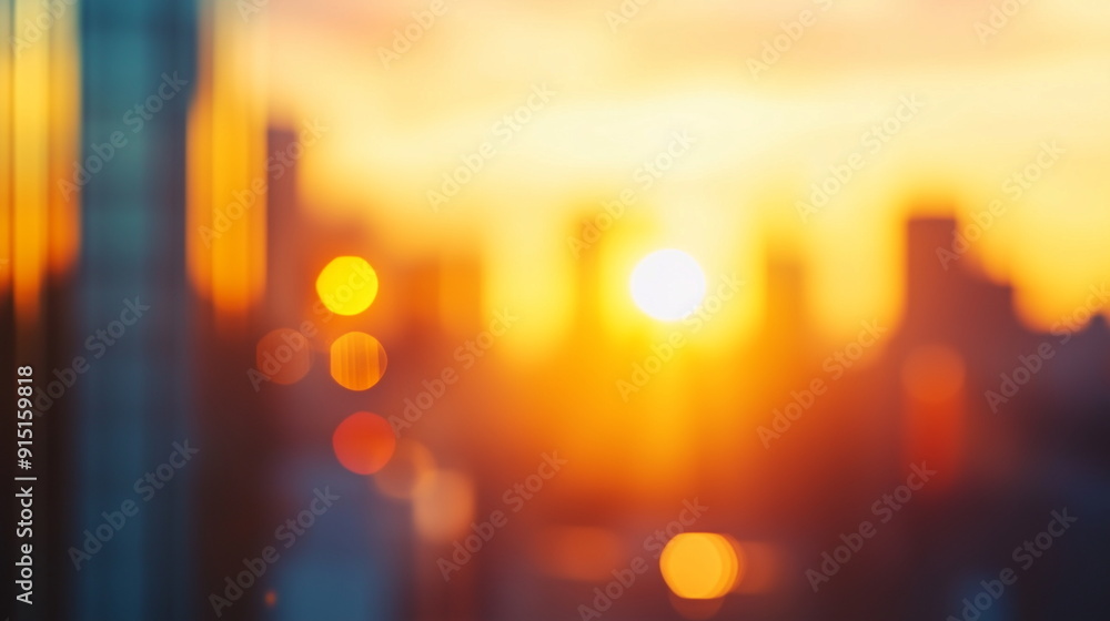 Blurred bokeh of city background with sunset Blurred bokeh of city background with sunset