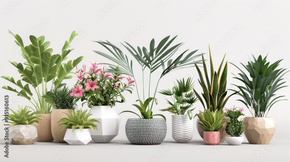 Gardening house plant and flower in pot for indoor, white background, png, AI generated for Ads Gardening house plant and flower in pot for indoor, white background, png, AI generated for Ads