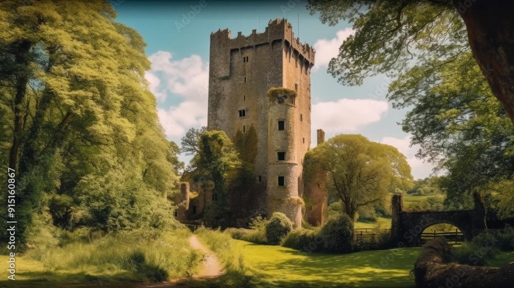 Ancient Castle in a Lush Forest Ancient Castle in a Lush Forest