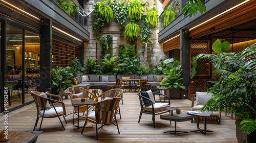 The hotel s terrace offers a modern