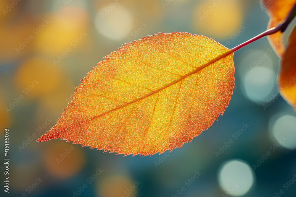 autumn leaf, depth of field, copy space