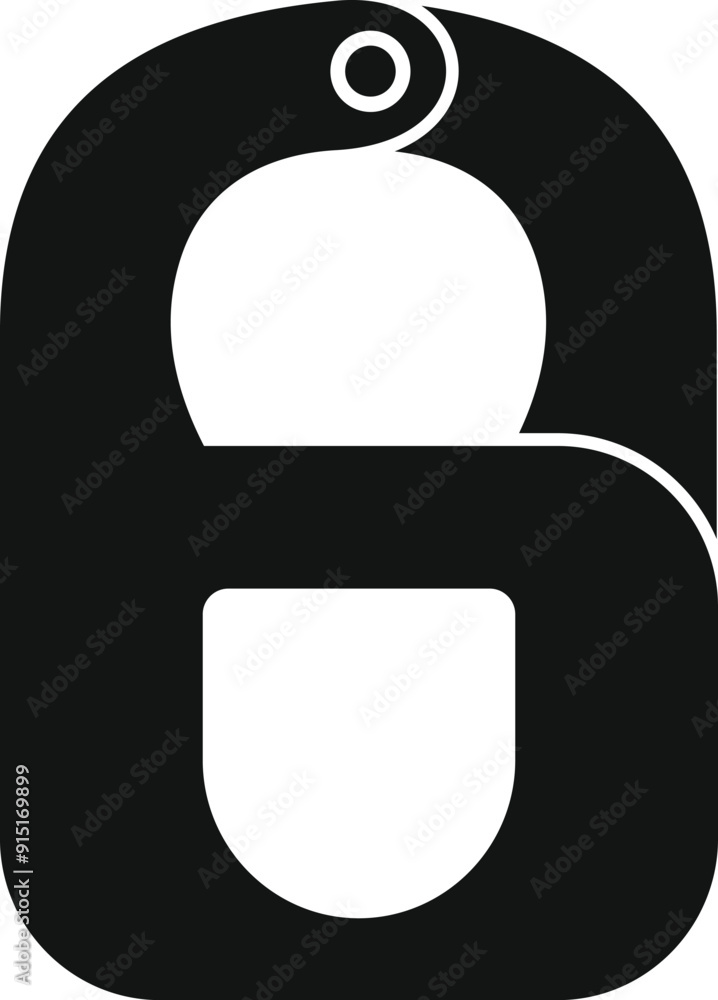 Black shape of a climbing carabiner for mountaineering safety Black shape of a climbing carabiner for mountaineering safety