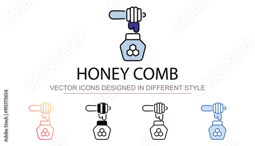 Honey comb icon design with white background stock illustration