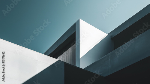 Minimalist Abstract Wallpaper: Soothing elegance of modernist architecture with clean lines and geometric shapes