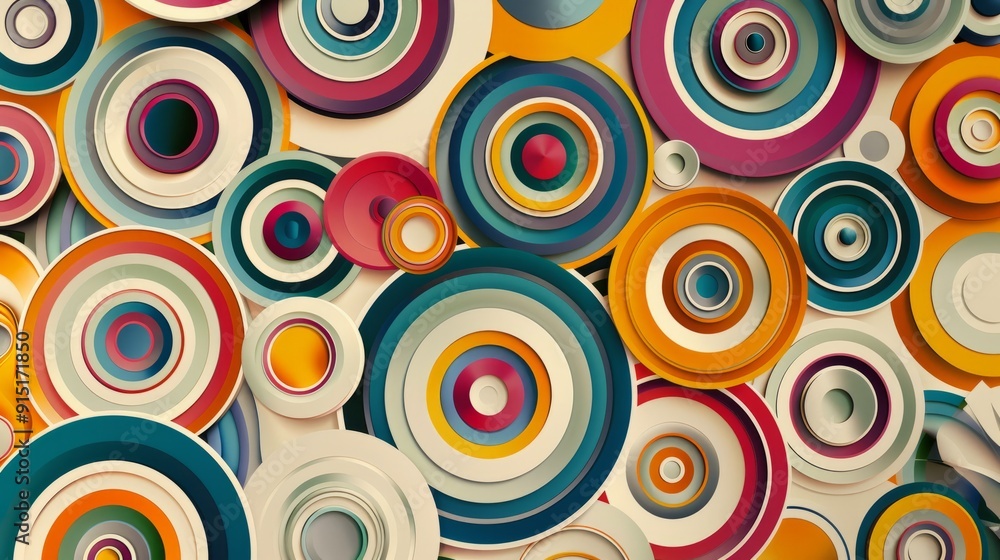 A bunch of different colored circles on a white background.