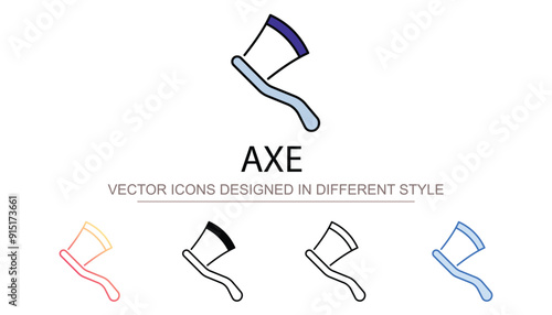 Axe icon design with white background stock illustration