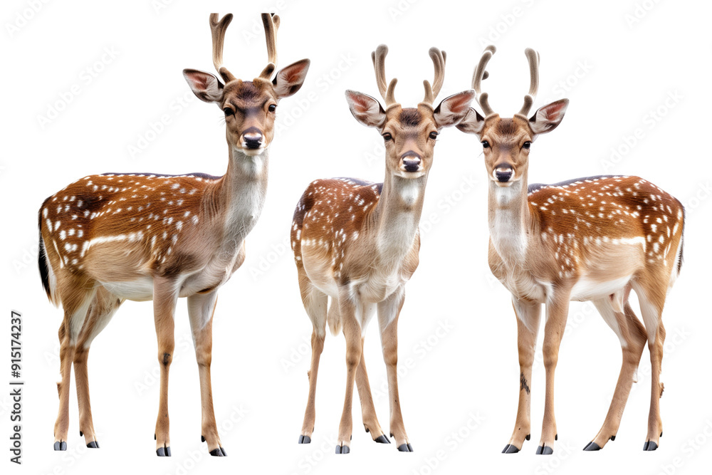 Group of Deer Isolated on white background Wildlife Deer Herd Concept Group of Deer Isolated on white background Wildlife Deer Herd Concept