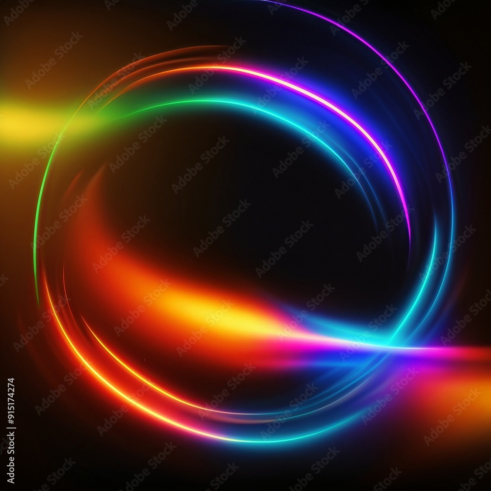 Colorful light trails with motion effect. Illustration high speed light effect on black background Colorful light trails with motion effect. Illustration high speed light effect on black background