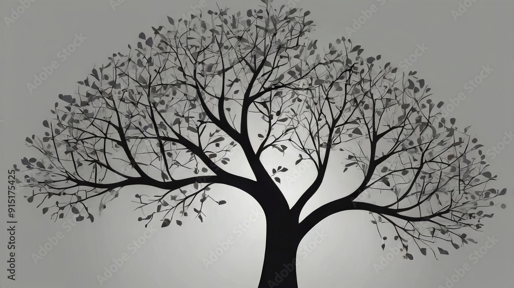 Black Tree on a White Background Black Tree on a White Background
