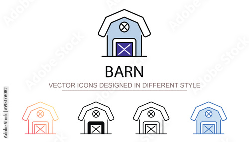 Barn icon design with white background stock illustration