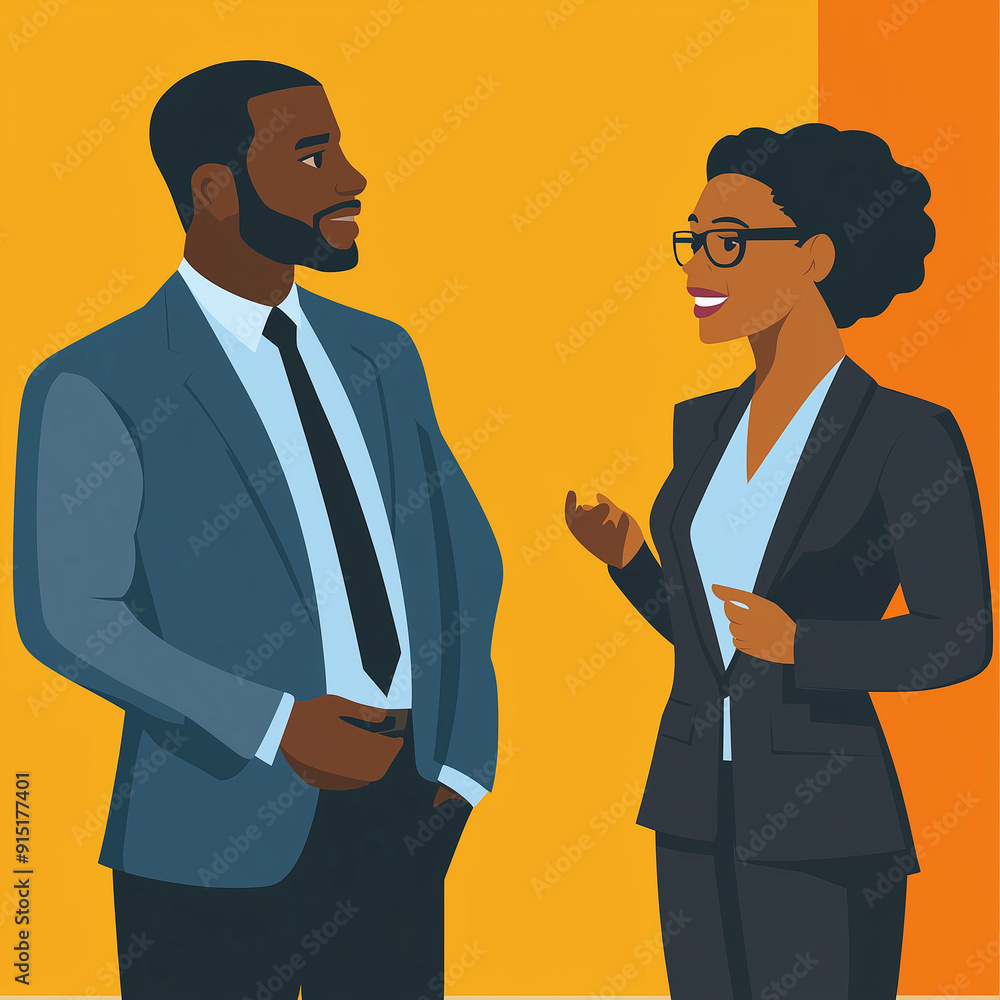 African American, Business people talking at a conference
African American, Business people talking at a conference