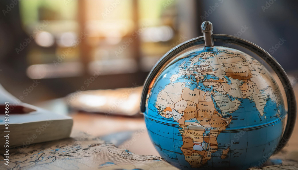 Close-Up of Global Maps and World Symbols Close-Up of Global Maps and World Symbols