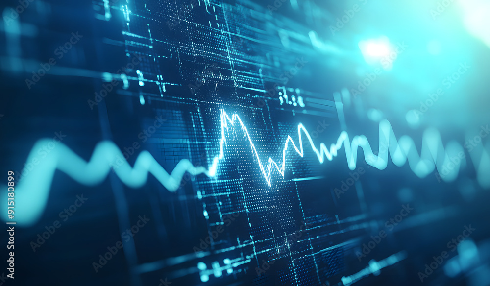 Digital Display of an ECG Line with White Lines Representing Heartbeat on a Dark Background Digital Display of an ECG Line with White Lines Representing Heartbeat on a Dark Background
