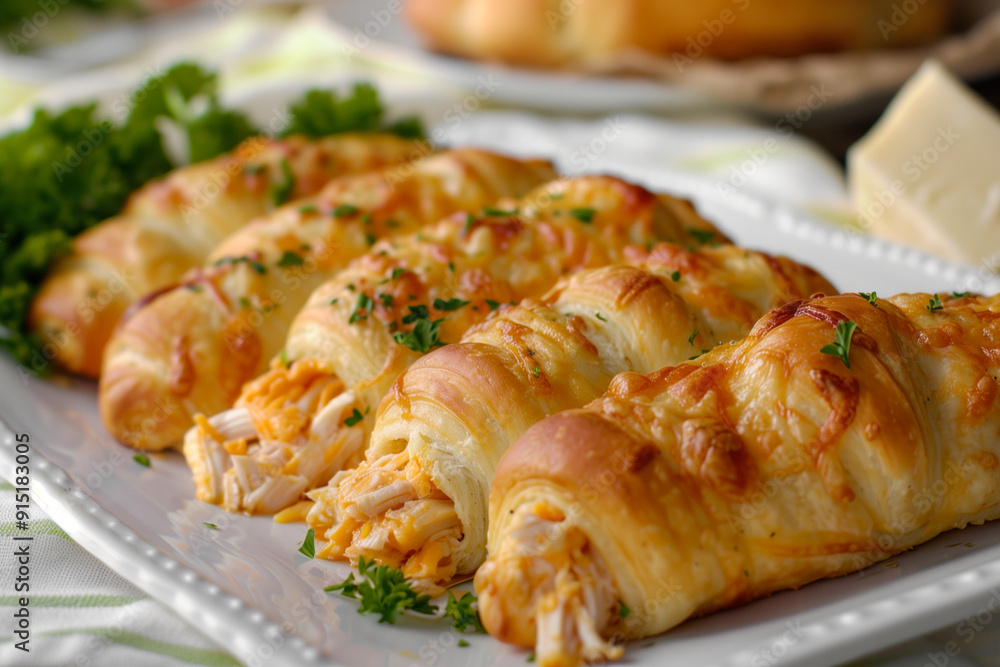 Chicken stuffed croissants with herbs Chicken stuffed croissants with herbs