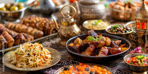 Traditional Ramadan table feast