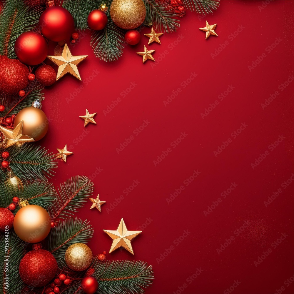original wide format image in red tones with space for text. theme of Christmas original wide format image in red tones with space for text. theme of Christmas