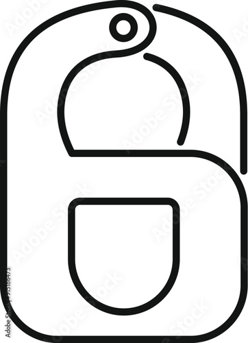 This simple black and white icon represents a baby bib, perfect for projects related to baby care, feeding, and mealtime