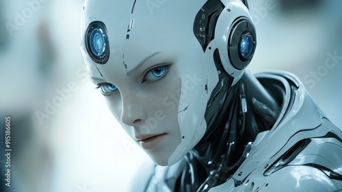 A Humanoid Robot with a Futuristic Design