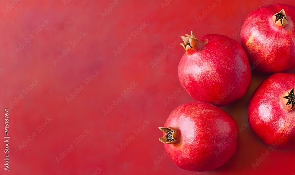 red background, pomegranates, Generative AI red background, pomegranates, Generative AI
