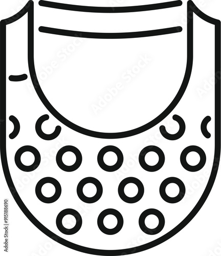 Line icon of a baby bib with a simple and clean design, ideal for parenting and baby care visuals