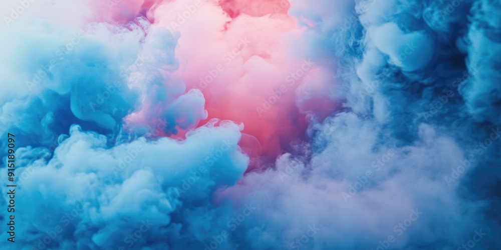 Fototapeta premium Blue Pink Smoke Cloud