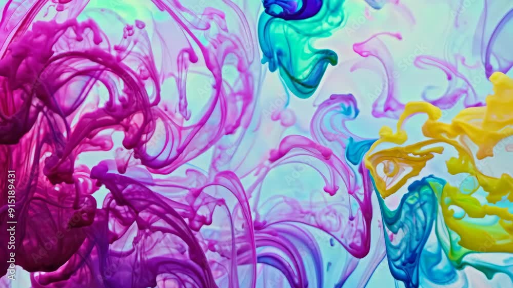 Creative Explosion of Ink and Paint in Water: 4K Art Creative Explosion of Ink and Paint in Water: 4K Art