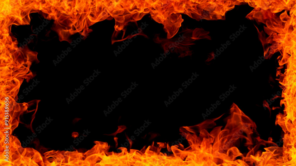 Fire flames isolated on black , abstract background Fire flames isolated on black , abstract background