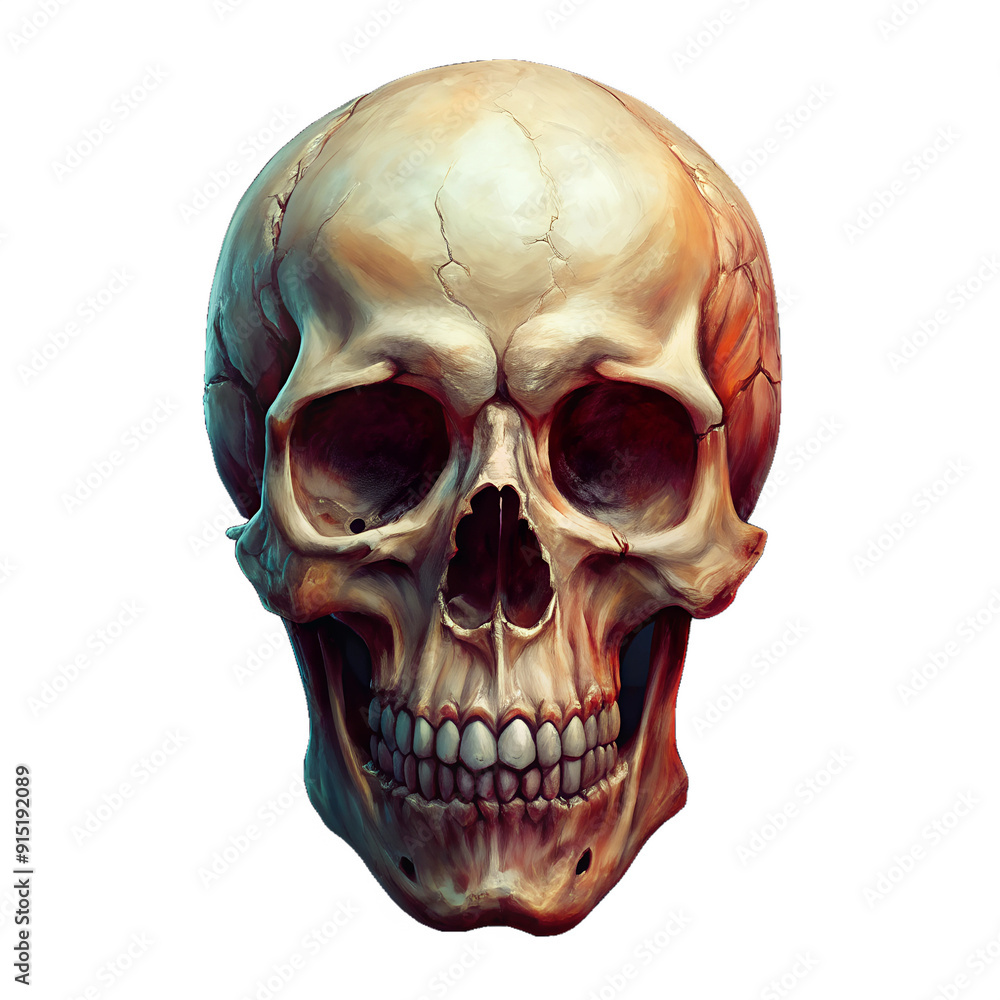 Obraz premium Transparent Human skull generative AI.