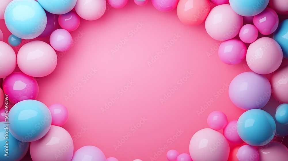 custom made wallpaper toronto digitalColorful frame made of balloons , celebration, party, decoration, festive, vibrant, balloons, colorful, background, helium