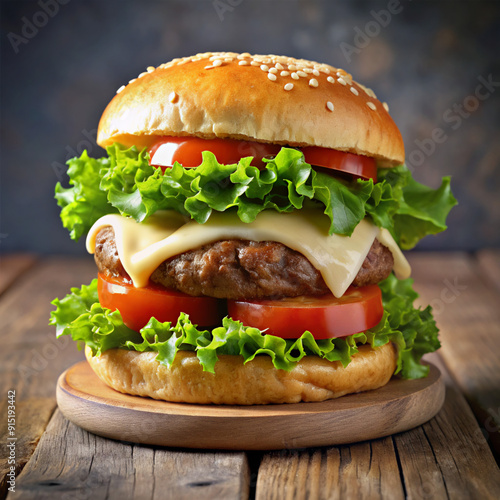 hamburger on blackburger, hamburger, food, cheeseburger, cheese, beef, sandwich, bread, meat, bun, lettuce, tomato, fast, meal, isolated, lunch, white, dinner, onion, unhealthy, big, grilled, fast foo photo