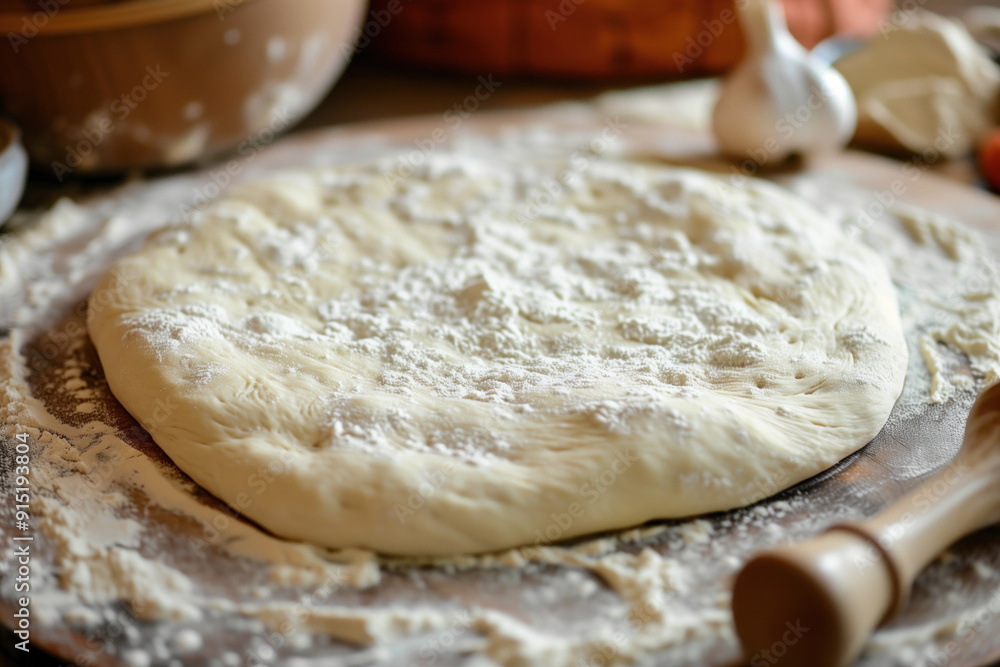 Freshly prepared pizza dough Freshly prepared pizza dough