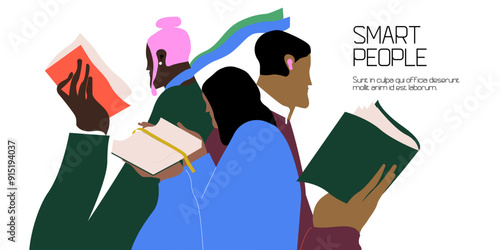 Vector concepts for education, learning, reading book, school, bookstore. International education day, world book.