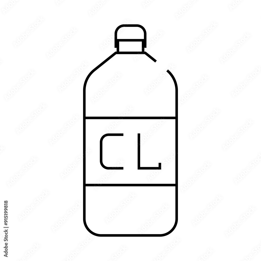 chlorine bottle line icon vector. chlorine bottle sign. isolated contour symbol black illustration chlorine bottle line icon vector. chlorine bottle sign. isolated contour symbol black illustration