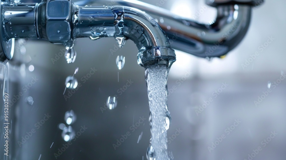 Image depicts water flowing from a faucet into a bowl. Emphasizes water usage. Image depicts water flowing from a faucet into a bowl. Emphasizes water usage.