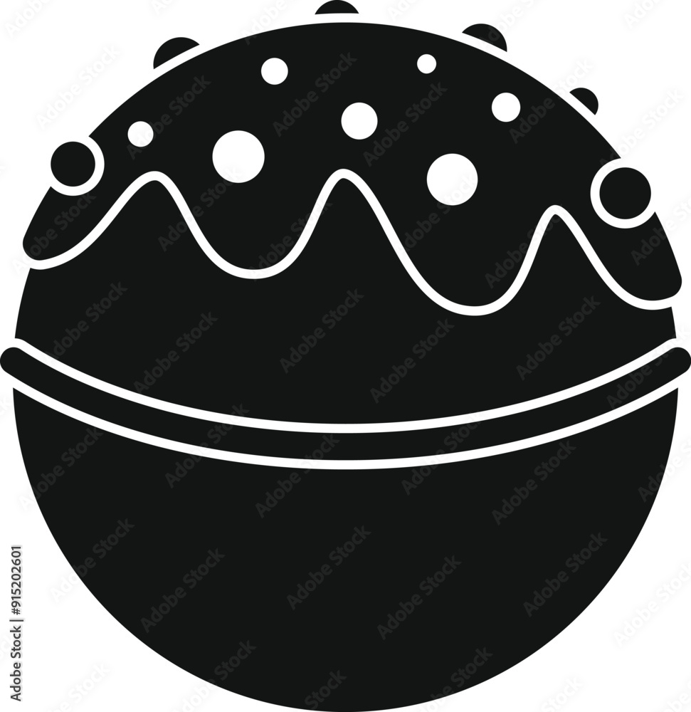 Simple icon of a round chocolate candy with sprinkles isolated on a white background Simple icon of a round chocolate candy with sprinkles isolated on a white background