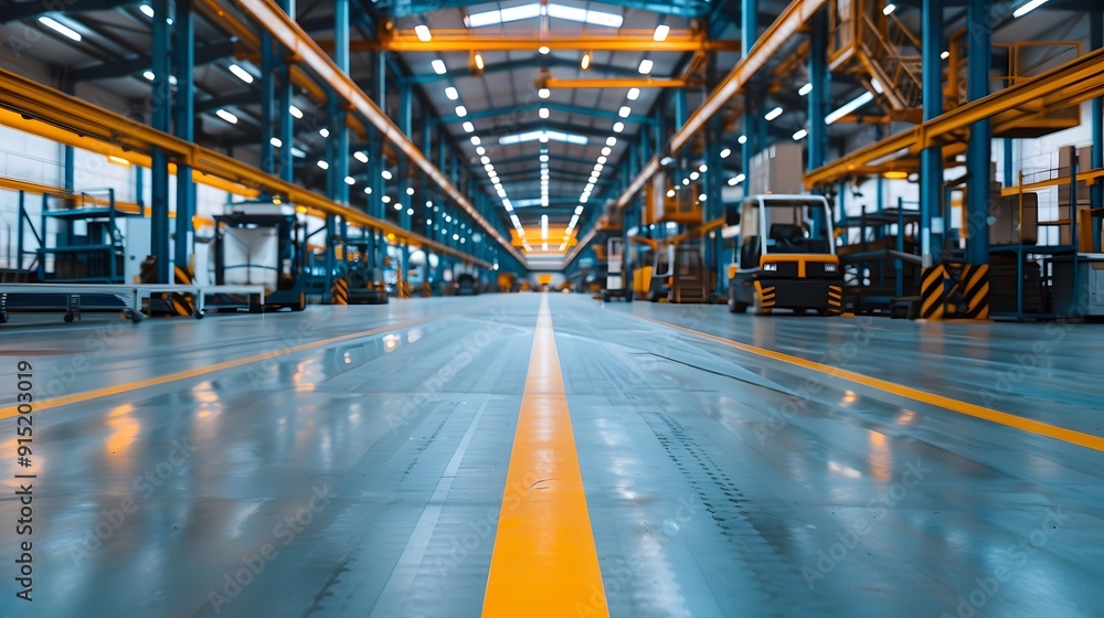 The Heart of Industry: A vast, modern factory floor awaits, illuminated by natural light and brimming with potential. The Heart of Industry: A vast, modern factory floor awaits, illuminated by natural light and brimming with potential.