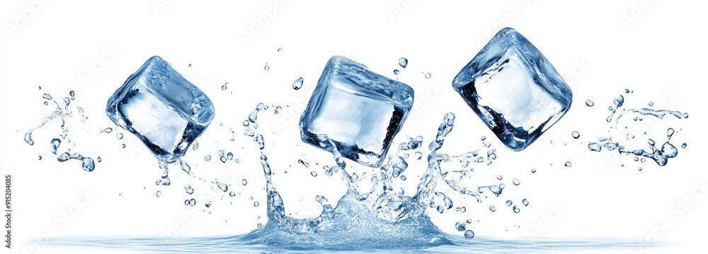 Flying Melting Ice Cubes for Design and Graphics Flying Melting Ice Cubes for Design and Graphics