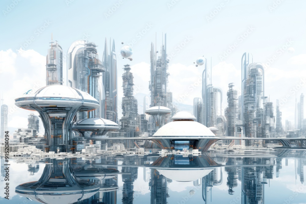 Futuristic city architecture landscape cityscape. Futuristic city architecture landscape cityscape.