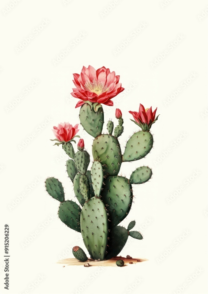 Blooming cactus with pink flowers Blooming cactus with pink flowers