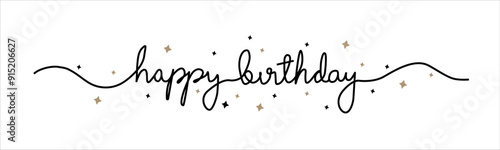 Congrats Text Vector. Grungy and textured Happy Birthday Text.