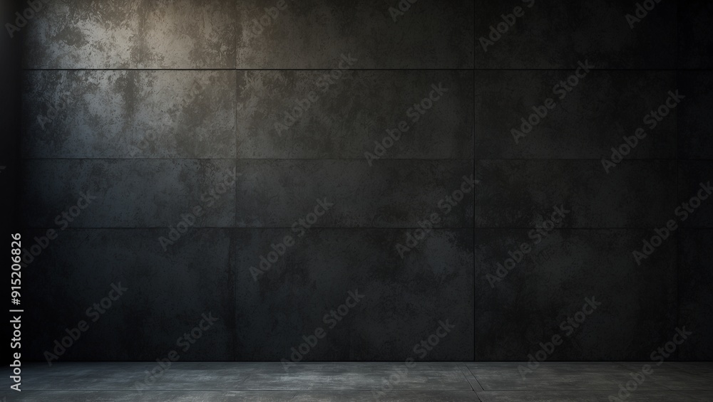 Dark empty room with textured industrial walls, light. Dark empty room with textured industrial walls, light.