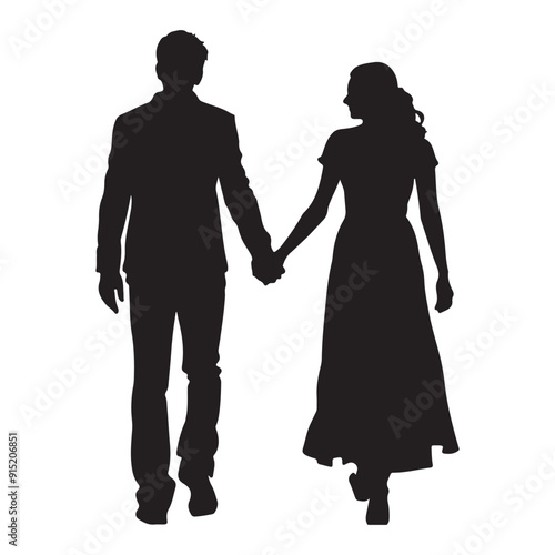 Wallpaper Mural Walking Couple Silhouette Holding Hands Torontodigital.ca